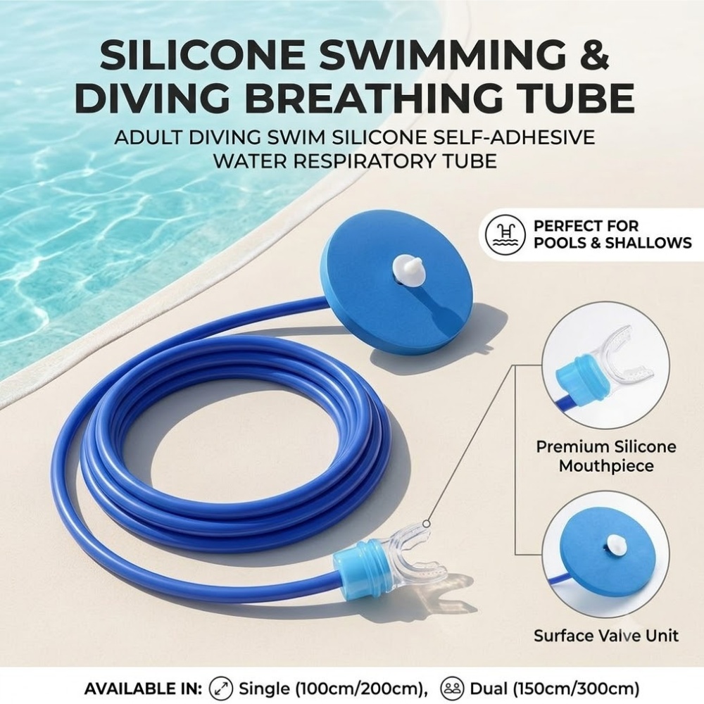 Saltwater Line - Selang Pernapasan Silikon untuk Menyelam Dewasa,